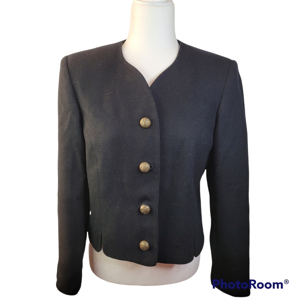 Worthington Womens Size 6P Petite 100%‎ Wool & Inside Lined Black Blazer Jacket
